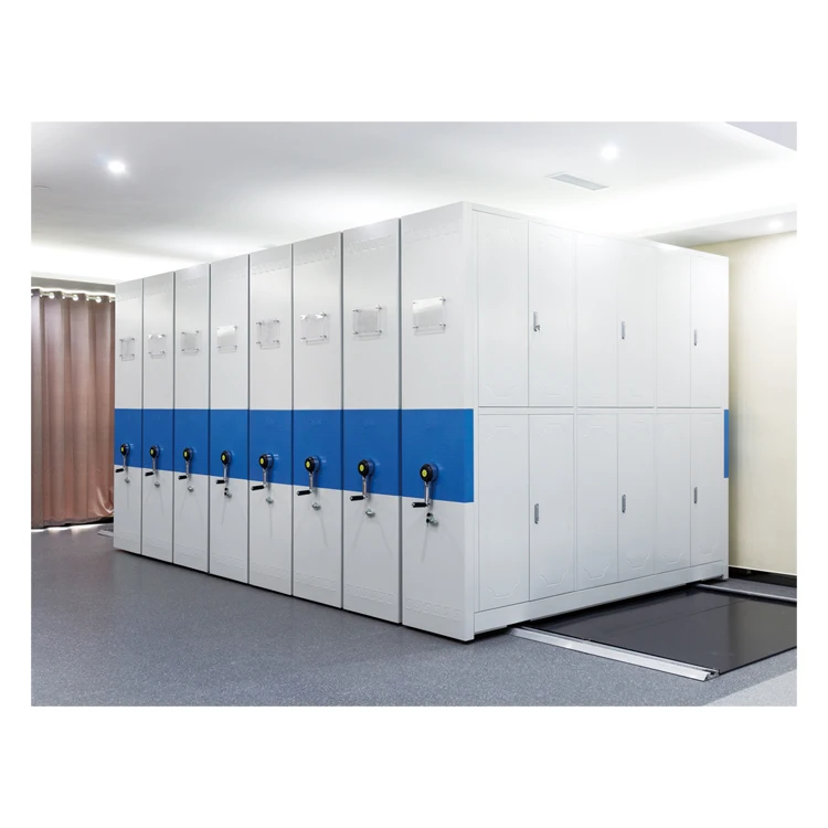
Mobile compact shelving filing storage cabinet metal mobile archive shelves manual electri operation high density storage system 