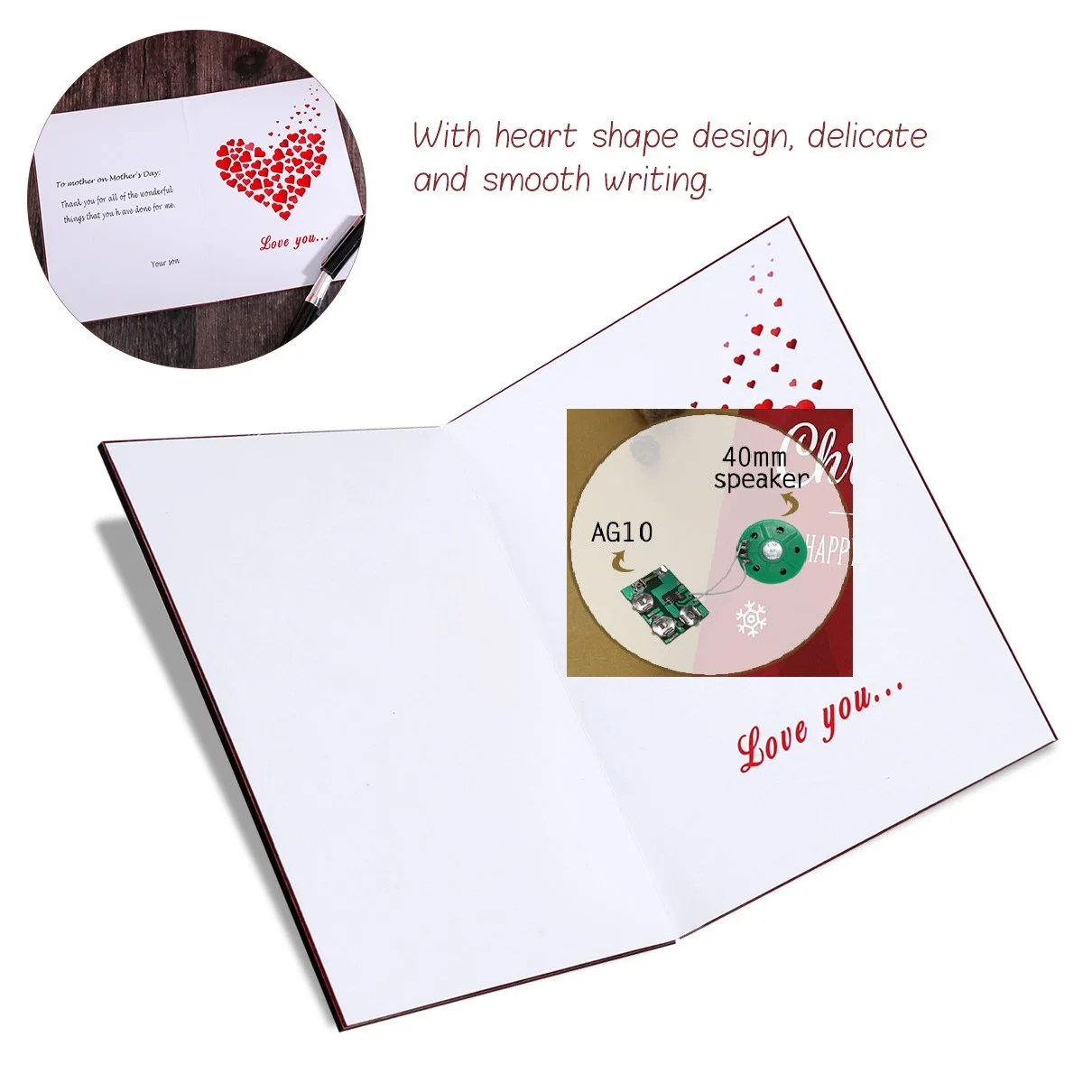 OEM/ODM manufacturer light sensor record music greeting card