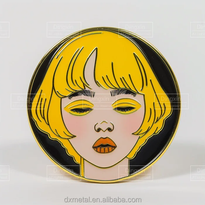 Factory Custom KPOP Goods Metal Pins Black Pink Yellow Rainbow Enamel Pins For Music Fans