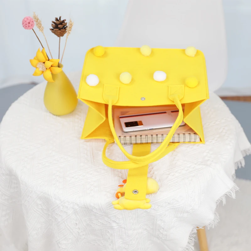 Snap button watch gift needle felt jewelry bag felt tote bag portable felt organizer baby caddy felt diaper bag