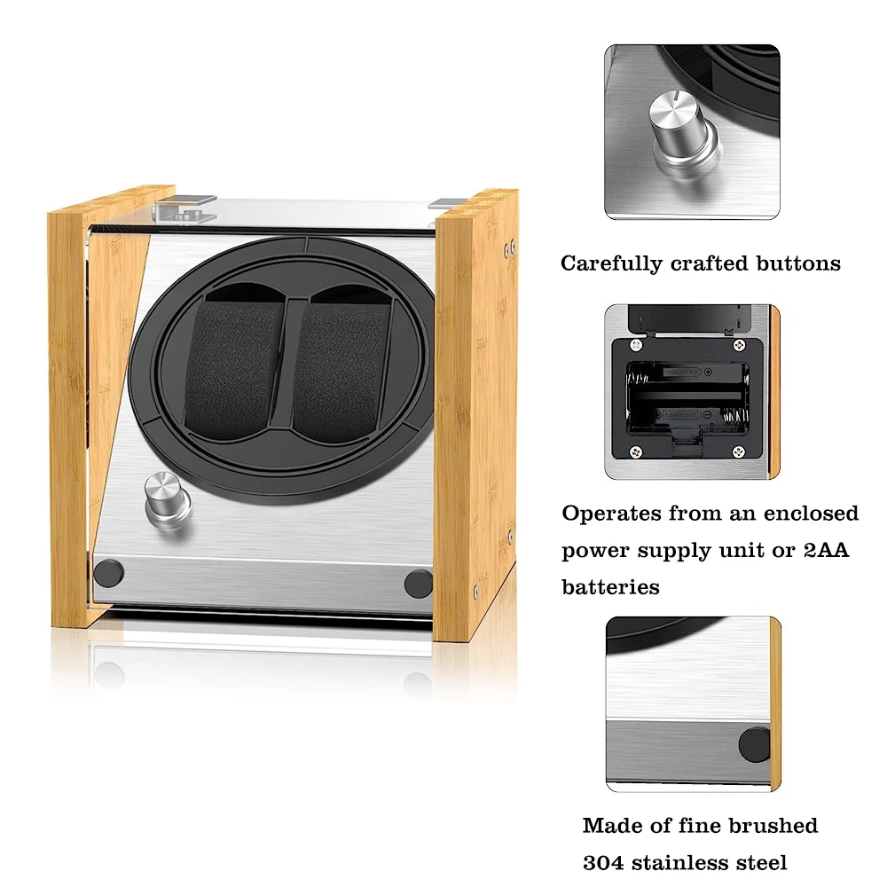 Wholesale Custom Mabuchi Motor Automatic Wooden Watch Winder Display Box Case Single Wood Watch Winder