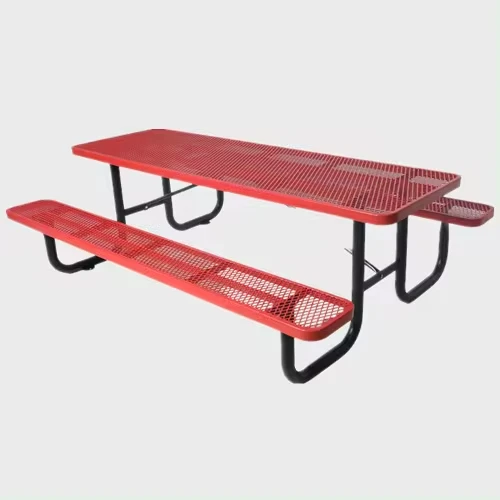 Latest Design Rectangular 72 96 Inches Home Outdoor Backyard Metal Picnic Tables with 2 Benches