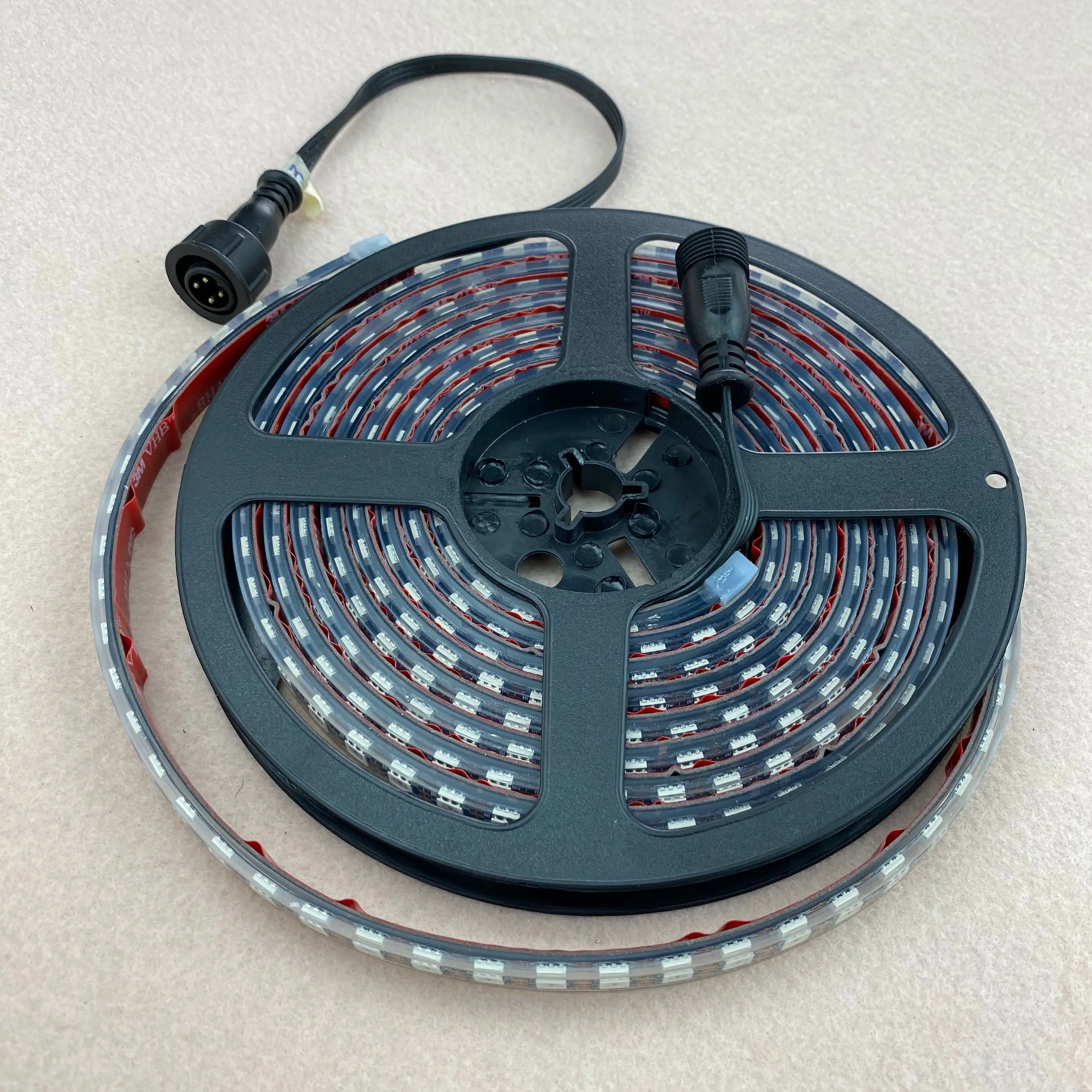 BLACK PCB 96 светодиодов/м WS2815 DC12V адресная полноцветная RGB 5050 Светодиодная лента; 3 м/катушка; Эпоксидная смола заполнена в трубку; IP68