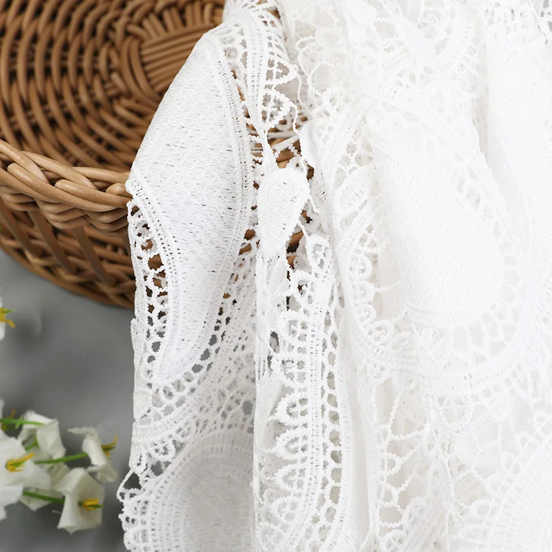 fashion white custom color pattern tulle embroidery materials lace fabric for clothes evening dress