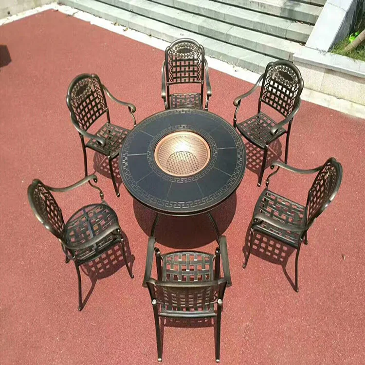 Factory Price Cast Aluminum Garden Furniture Outdoor Table And Chairs