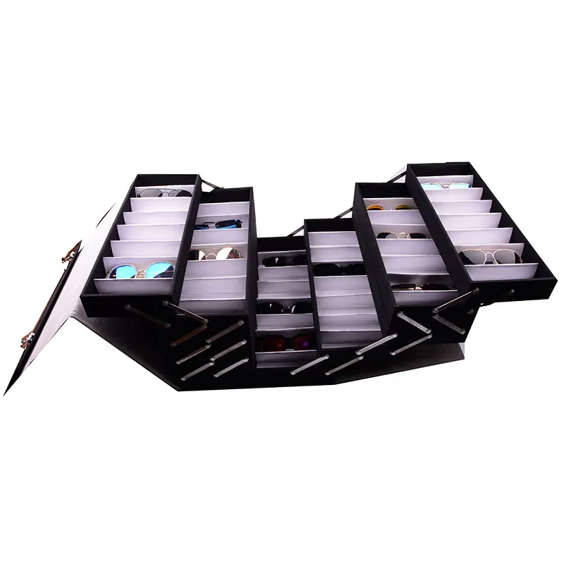 YTZ027 wholesale eyewear suitcase glasses display bag holding 80pcs sunglasses suitcase eyewear display