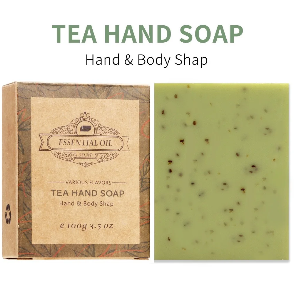 Handmade Coconut Soap Essential Oil Face Deep Clean Scrub Exfoliating Moisturizer Soap Bar Rose Kojic Lavender Acid Bath Soap