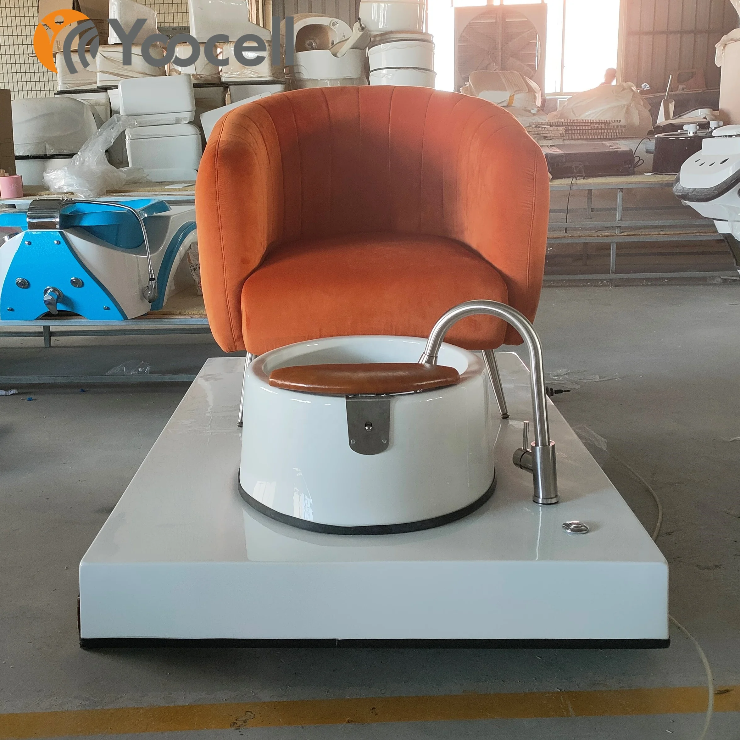  Yoocell карамельного цвета лидер продаж мягкое бархатное кресло для педикюра спа-кресло магнитный стул маникюрного