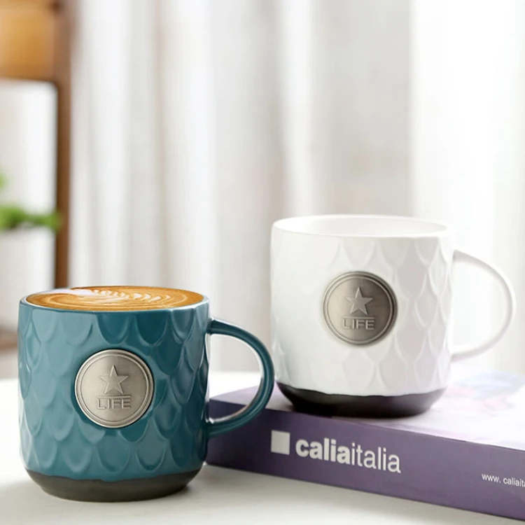 Custom Logo Printed Porcelain White Sublimation blank Tea Coffee Ceramic Cup Coffee Mugs With Lid