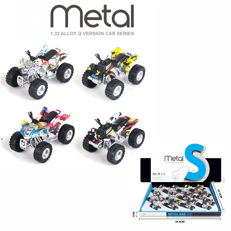 New Design Children Four Wheel Drive Off Road Return Stunt ATV Motorcycle Diecast Pull Back Friction Cars Toys For Boys
