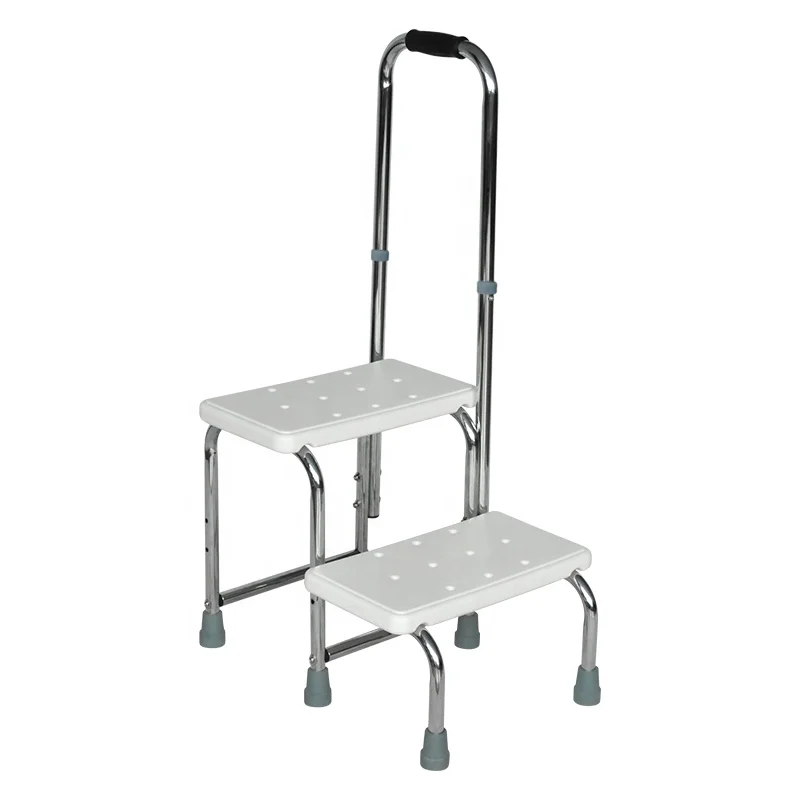 Lightweight Bath Shower Kick Step Stool Non-Slip Foot Steel Safety Feet Step Stools with Handrail