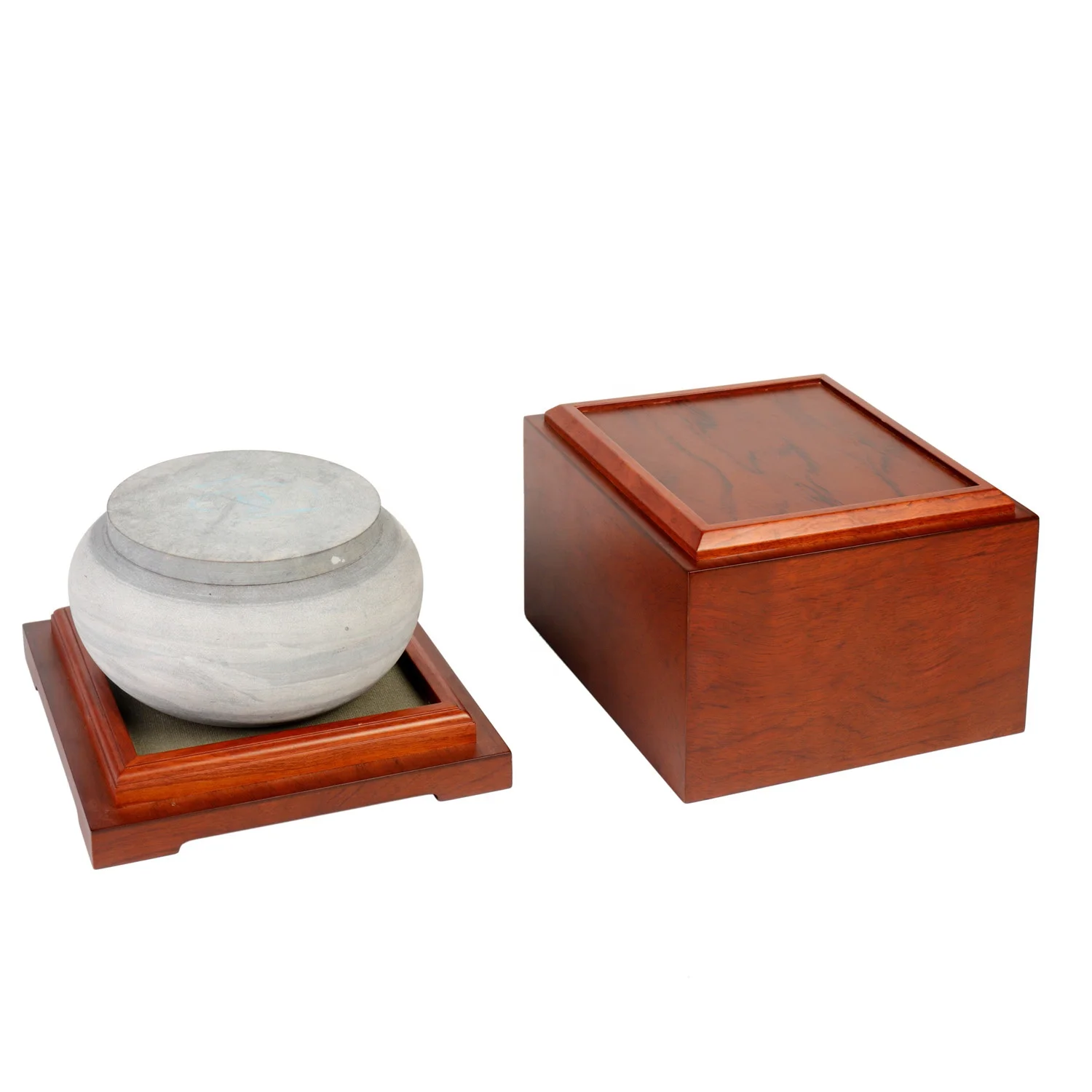 Настраиваемые высококачественные похоронные принадлежности экологически чистый матовый лак квадратная урна из красного дерева