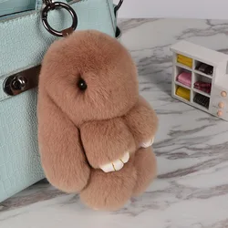 Bunny Rabbit Fur Key Chains Bag Toys Doll Fluffy Pom Pom Keyrings Bunny Keychain