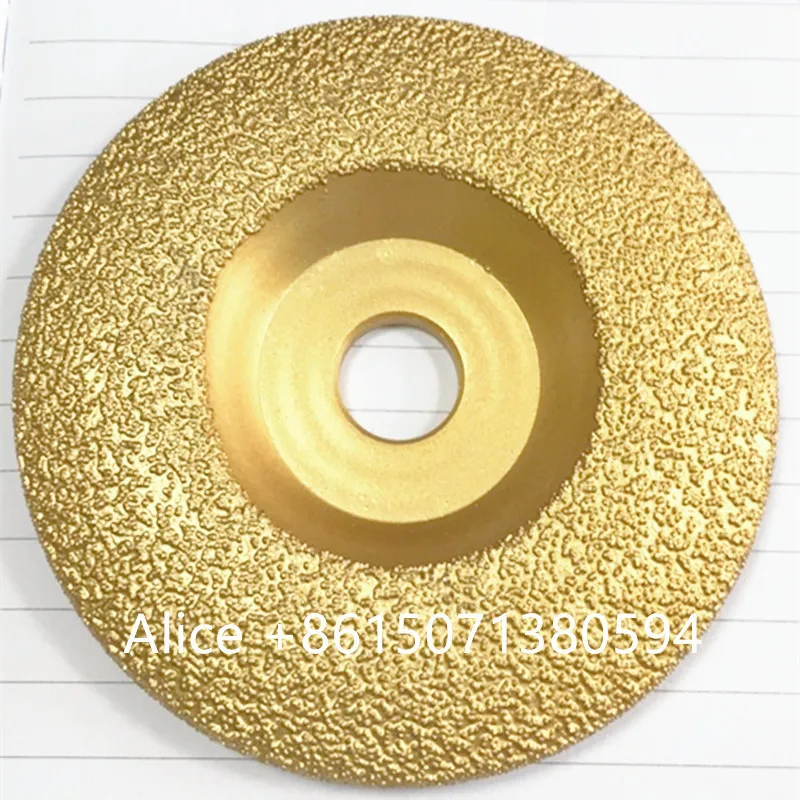 115mm 22.23mm vacuum brazed hole diamond cup grinding wheel disc  dish for steel  tungsten carbide