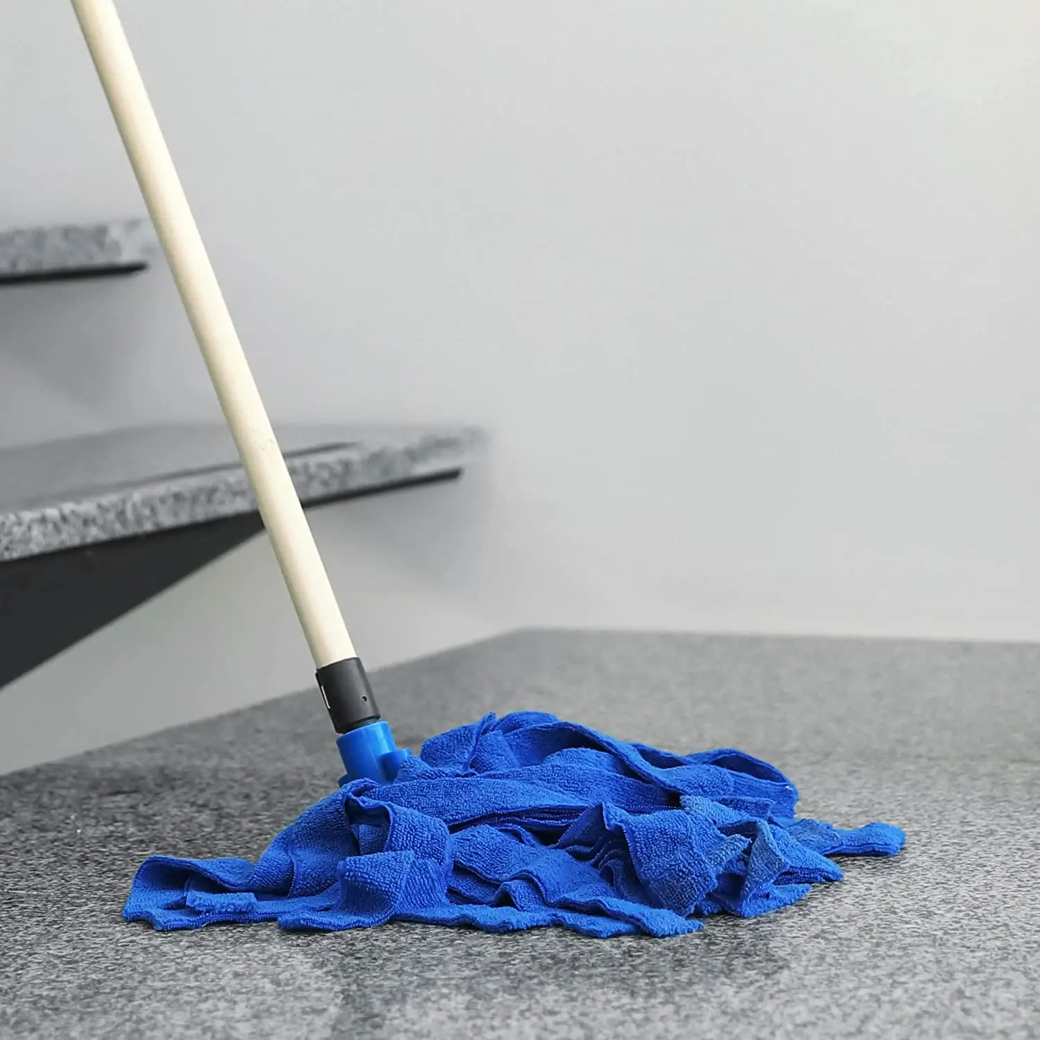Washable Blue Microfiber Kentucky Terry Strips Cloth Mop Replacement Heads Refill Cleaning Supplies