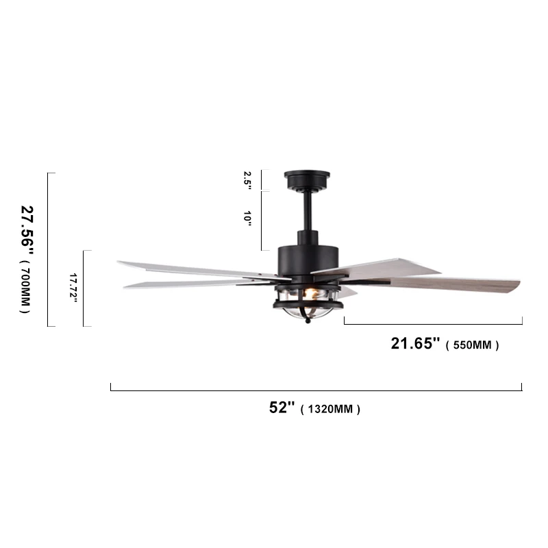 Modern ceiling fan 5 Best Wood Wooden Blades DC Motor Decorative Ceiling Fan With Light and remote control