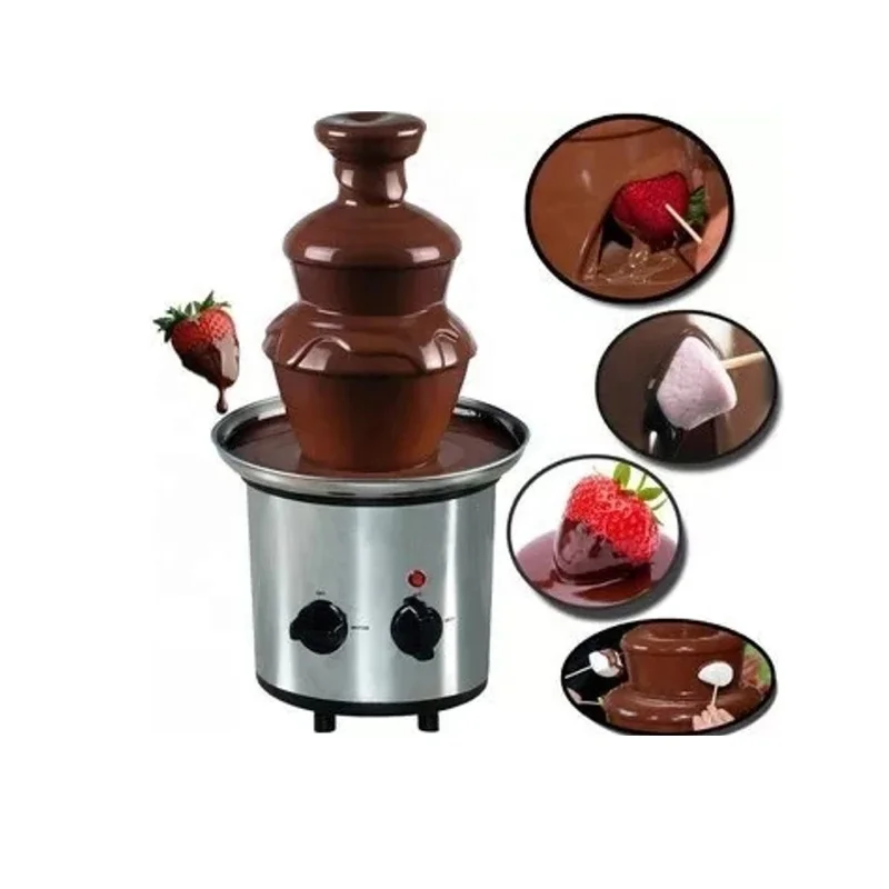 Party use mini 3 tier chocolate fountain,home use fondue fountain for family party, buffet