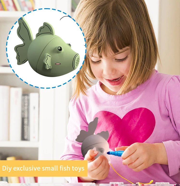 Fish Silicone Toys For Kids Food-grade Epoxy Glue Bath Toys Soft Rubber Material Bathroom Toy