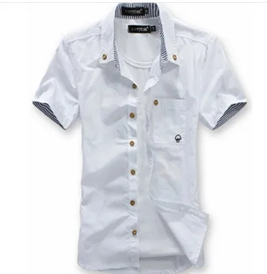 Мужские рубашки Новый гриб рубашка с коротким рукавом Тонкая дышащая Повседневная рубашка с вышивкой