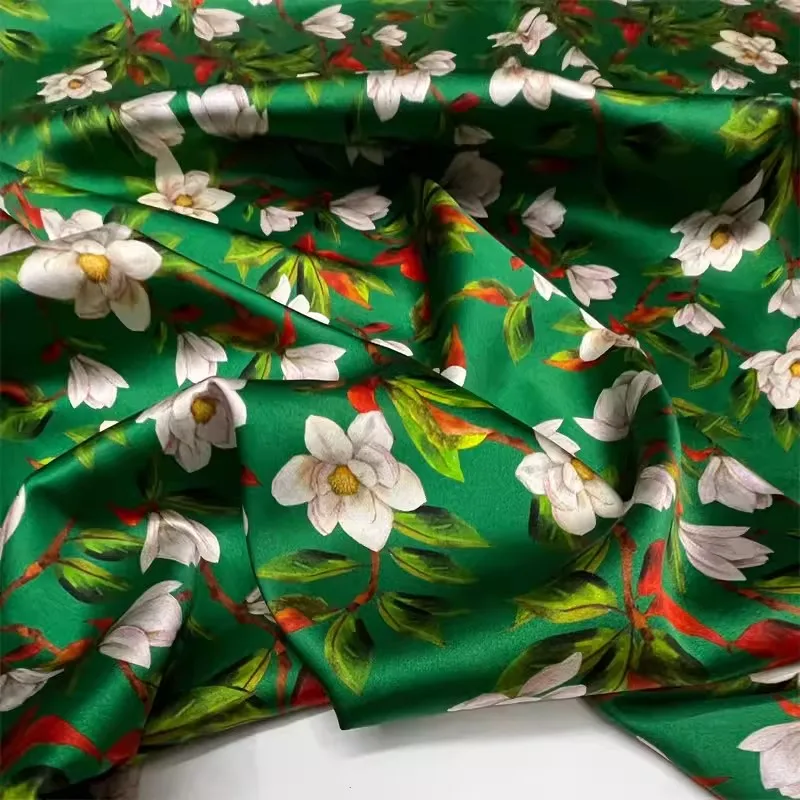 China manufacturer 22 momme pure silk satin charmeuse fabric printing service