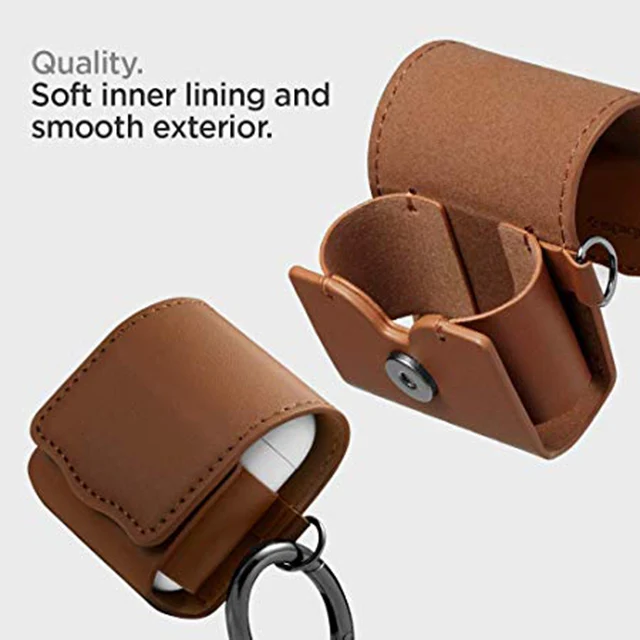 
Retro portable magnetic closure premium leather protective case for airpods pro 