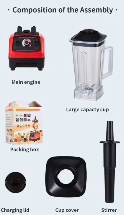 4 in 1 food fruit processing mixer 3d blades steel juicer portable, and food blender for kitchen