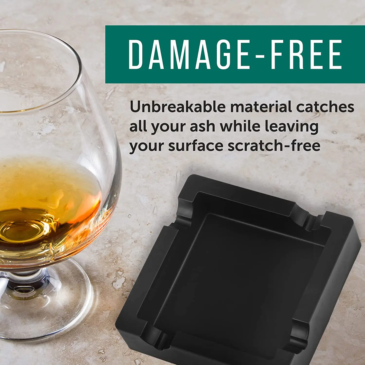 Outdoor square large ashtray travel portable customized silicone cigar ashtray custom logo for hotel