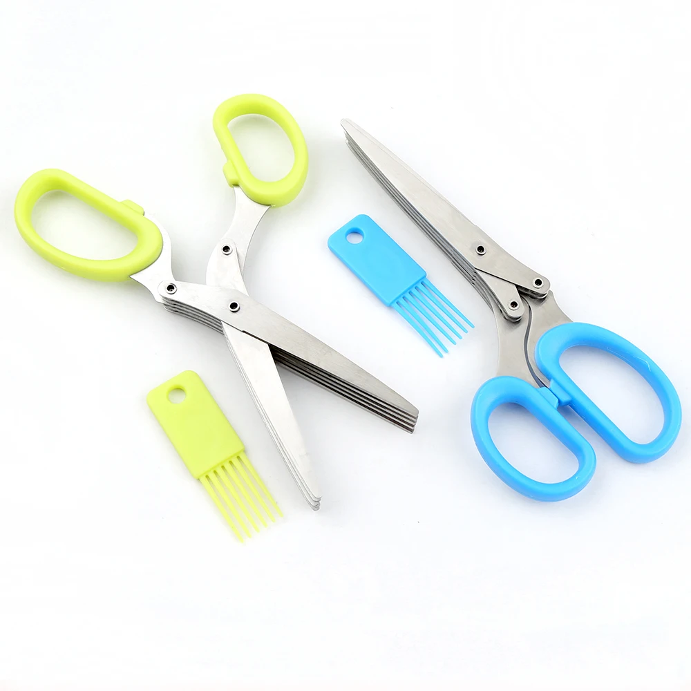 Ножницы для травы и 5 лезвий с расческой для чистки-крутые Кухонные гаджеты-резак, измельчитель и мясорубка