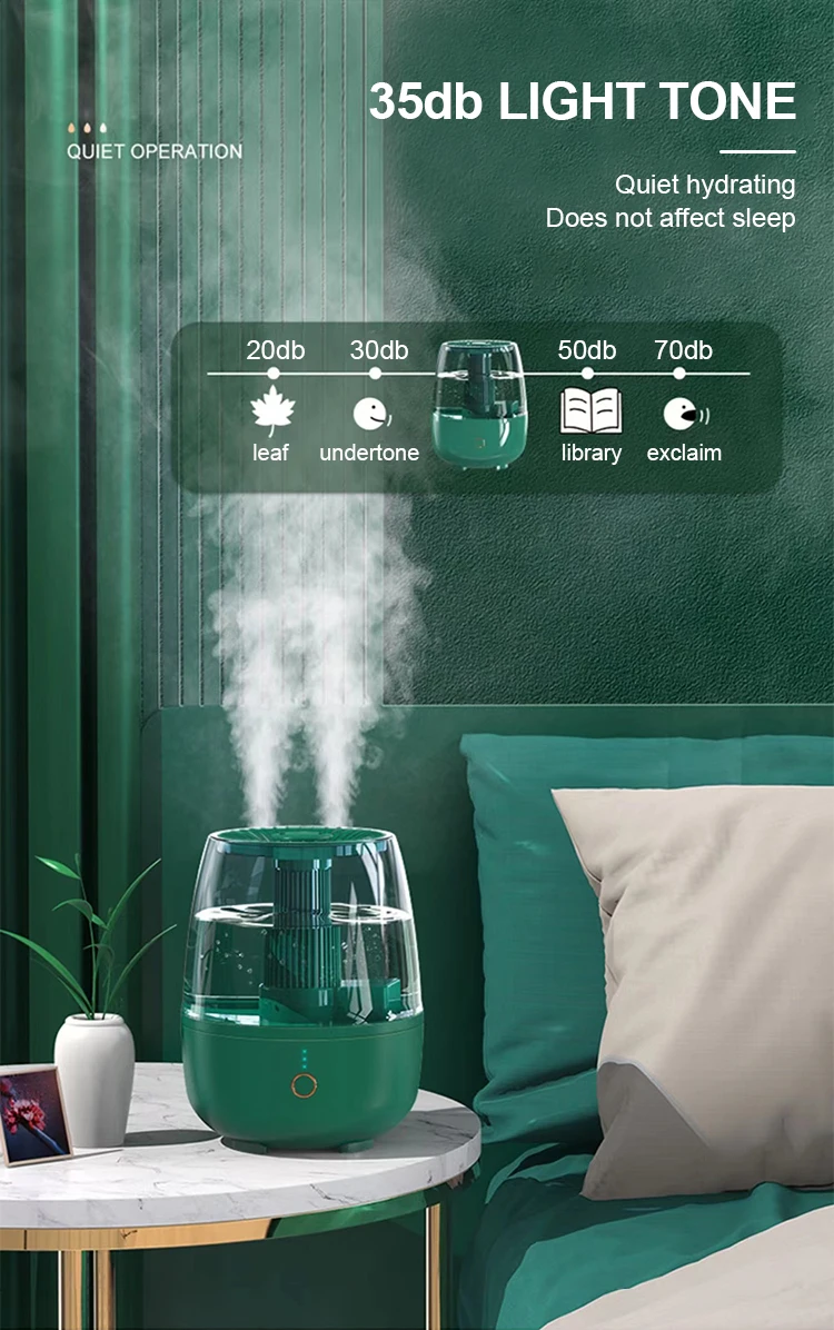 6.5L Dual Spray Humidifier Portable Air Mist Maker H2O Nano Mist  Large Water Tank Home use Ultrasonic Air Humidifier