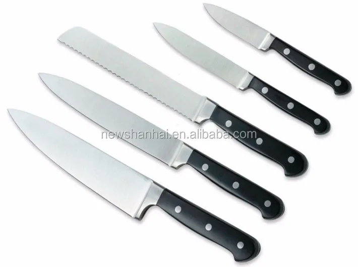 OEM Factory Forged 5 Pieces Stainless Steel Super Sharp Kitchen Knife Set With ABS Handle for Home Kitchen