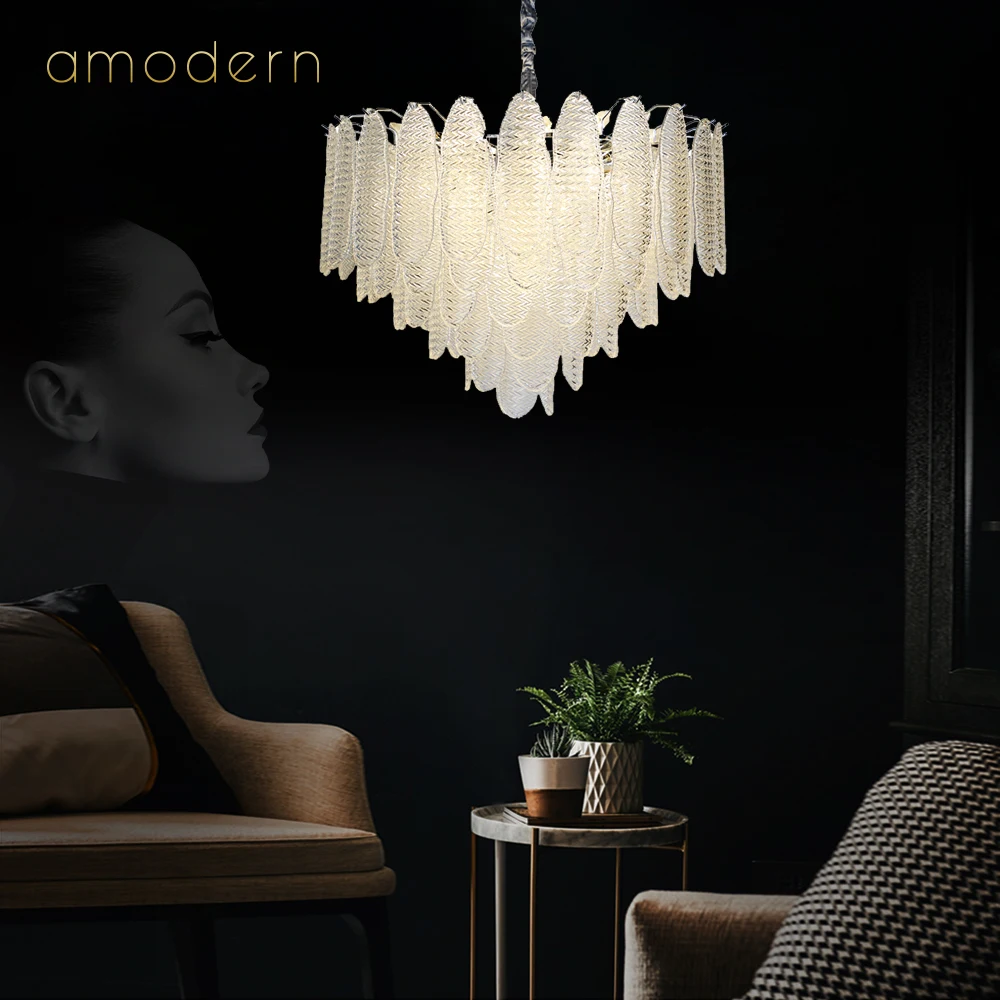Vintage Style Unique Design Glass Lampshade Fancy Modern Gold And Crystal Pendant Light European Ceiling Lamp Bedroom Chandelier