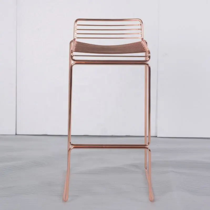 Wire frame rose gold and golden bar stool