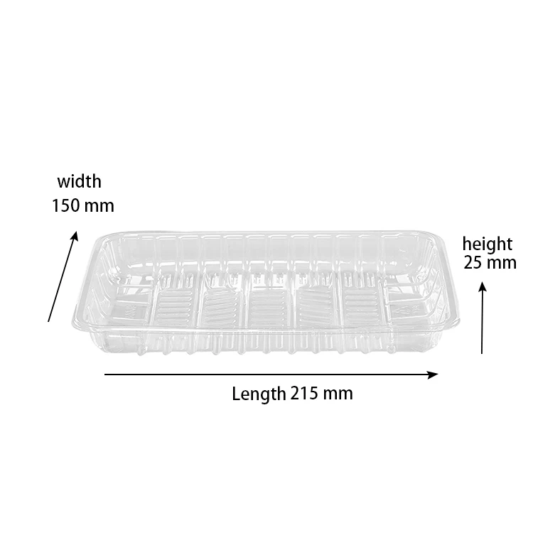 Plastic rectangle serving tray disposable plastic pp fresh meat tray food plastic tray in food grade