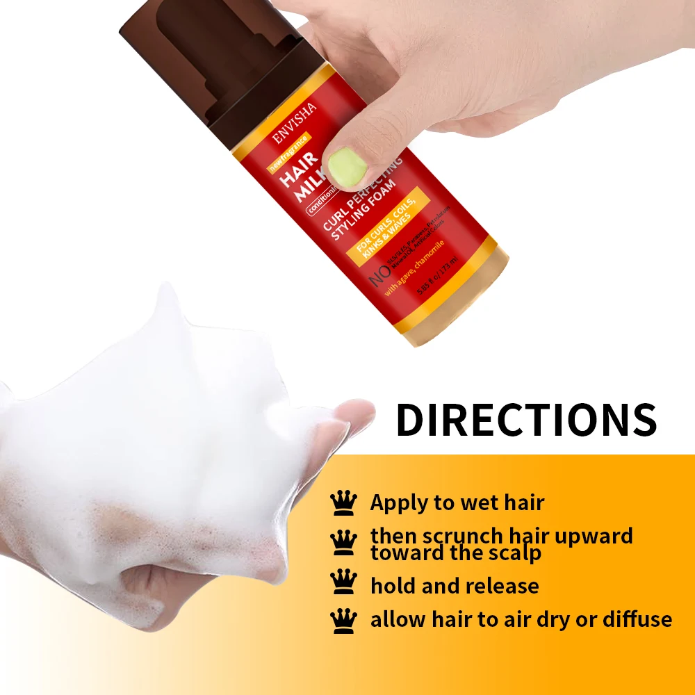 Professional Private Label Hair Mousse Styling Curling Foam Non Sticky Style Hair Mousse For Curly Hair