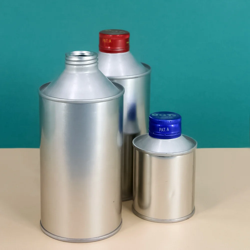 Wholesale 350ml 500l 1l Empty Metal Tin Can Brake Fluid DOT 3 Empty Tin Cans