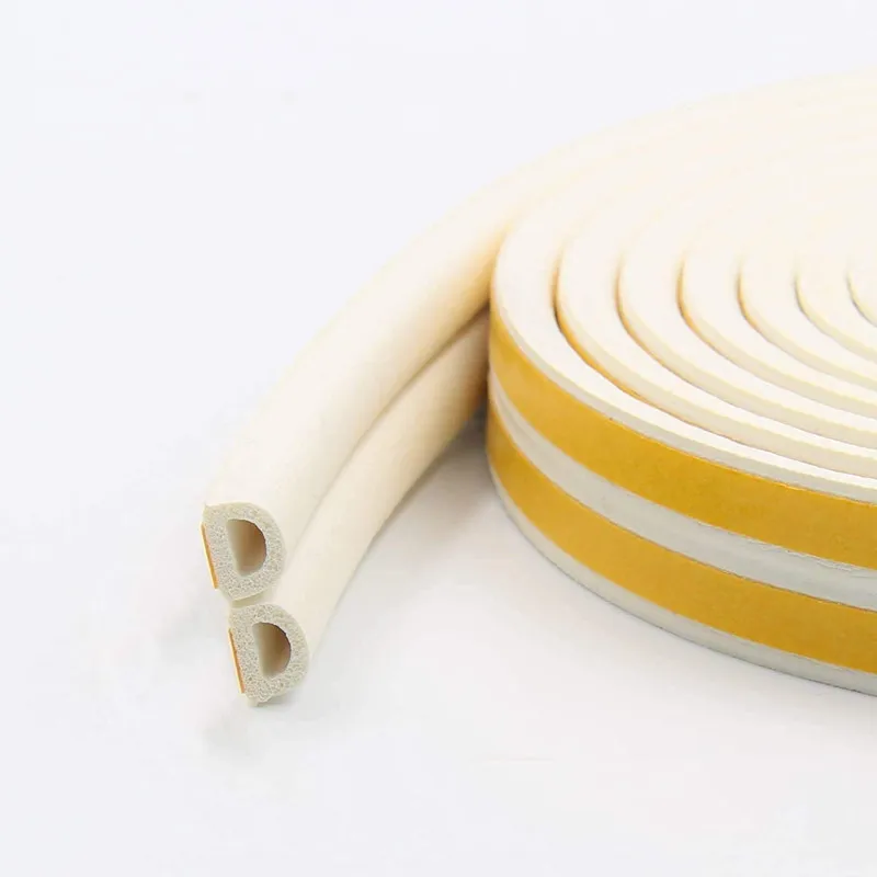 D type shape sound insulation self adhesive epdm acoustic rubber sponge foam weather strip for window door sealing