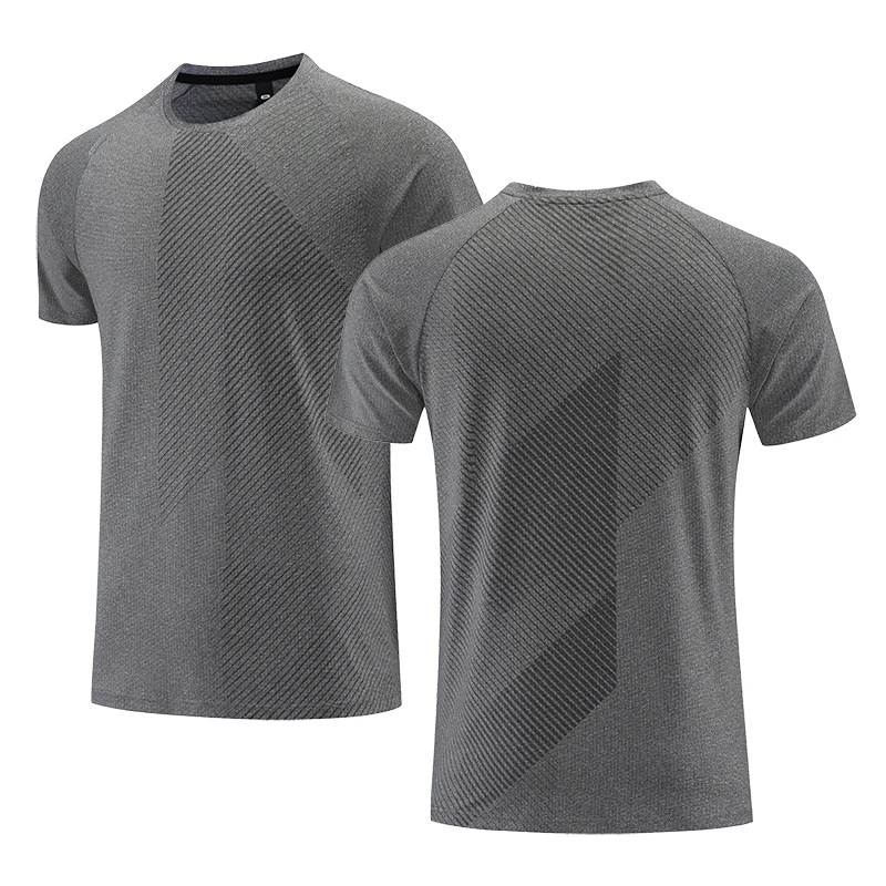High Quality Quick Dry Men Running Short Sleeve T-shirt Gym Sports Tops Breathable Casual Jogging Mesh T-shirts
