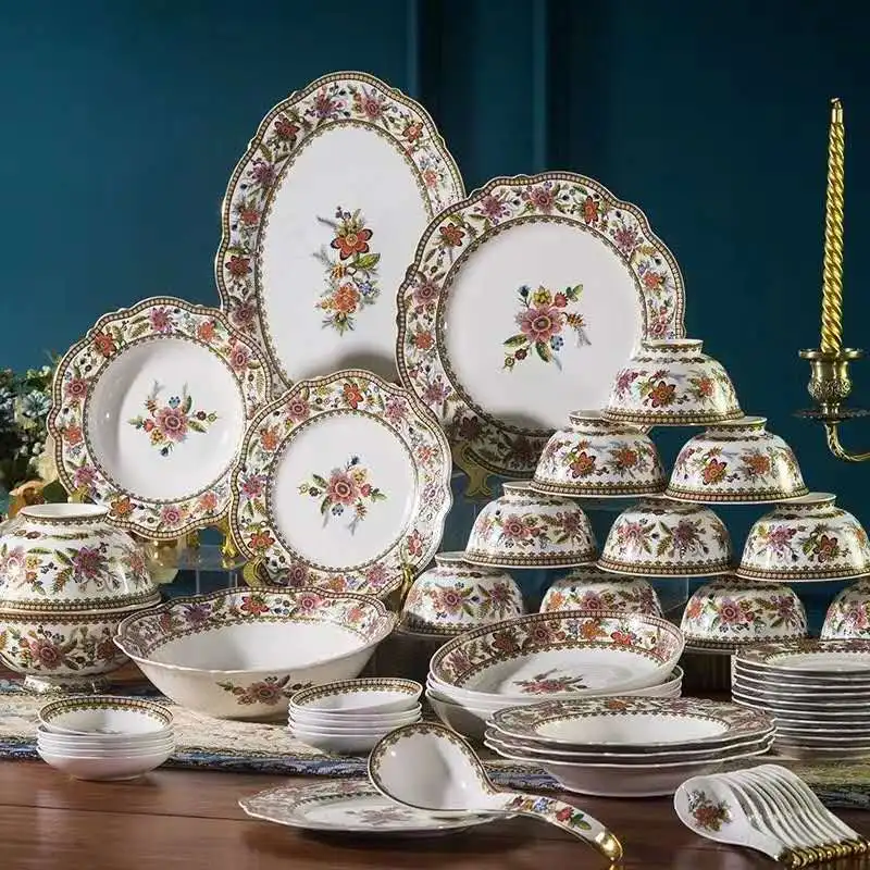 hot sale fine bone China 72pcs  bone china dinner set porcelain dinnerware  set