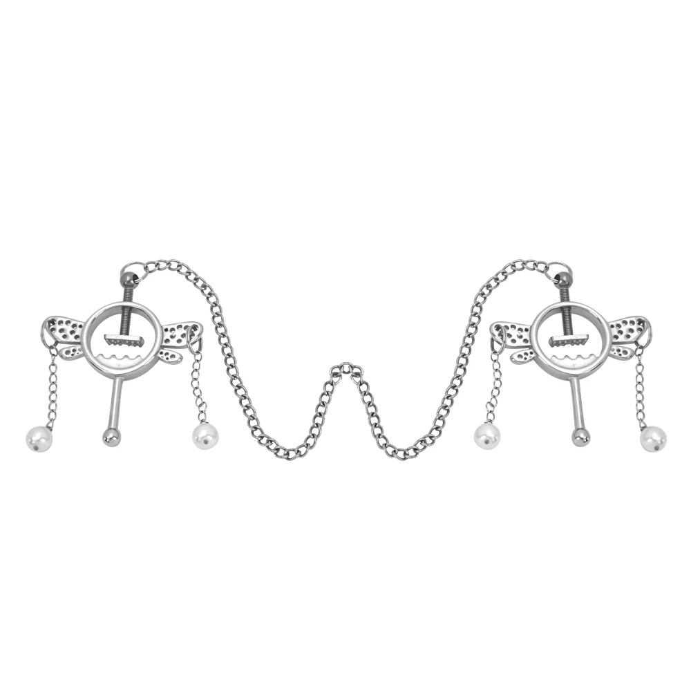 Cheap Price Breast Clip Bondage Game For Couple SM Game Leather Belt Strop On BDSM Sex Toy