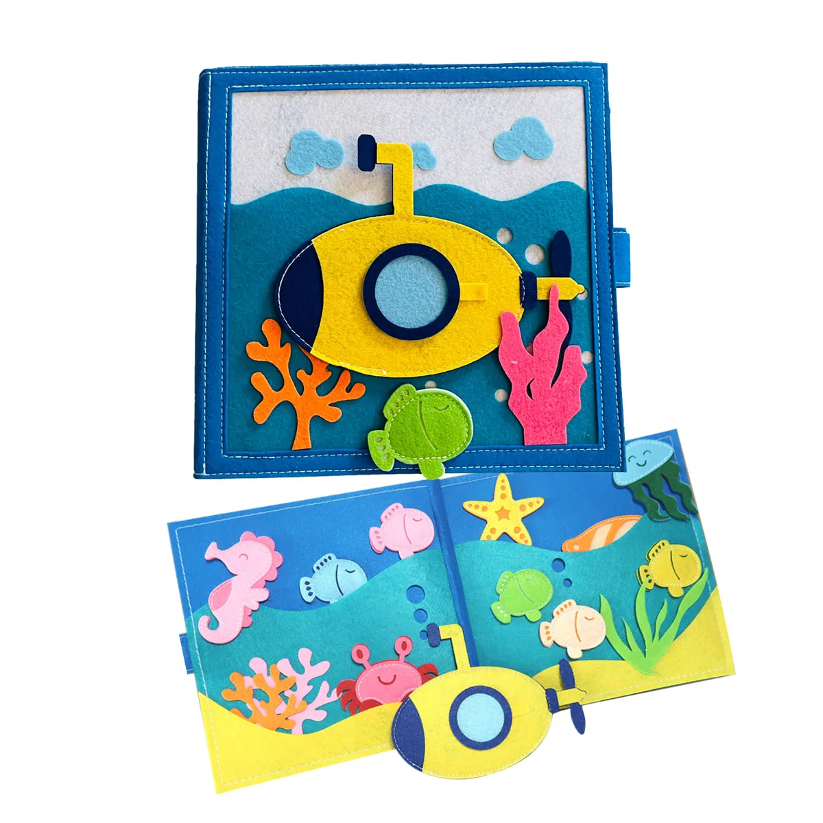Customized Felt Cloth Books For Kids Washable Handmade Kits 3D Toys Toddlers Activity Sea World Baby Quiet Book