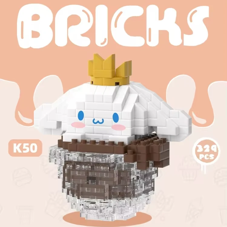 New Cartoon Mini Block Jade Gui Dog Kuromi Model Assembly Toy Birthday Gift Set Toy For Children Action figure gift