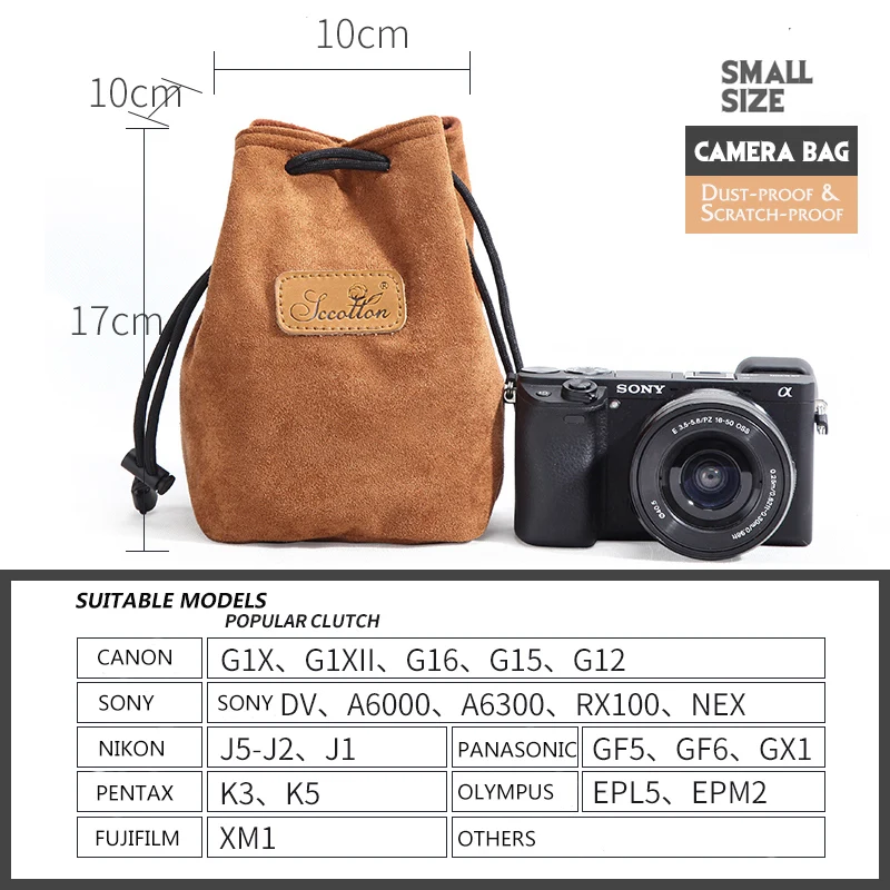 Universal DSLR Velvet Drawstring Camera Bag Soft Bag for Canon Nikon Sony Storage Micro Single Camera