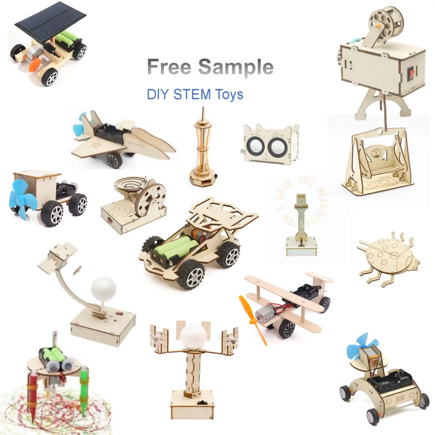 MI  Trending Kids Products 2024 New Arrivals Physics Toys DIY Assembly Racing Wooden Electric Car STEM Kit Toys Kids
