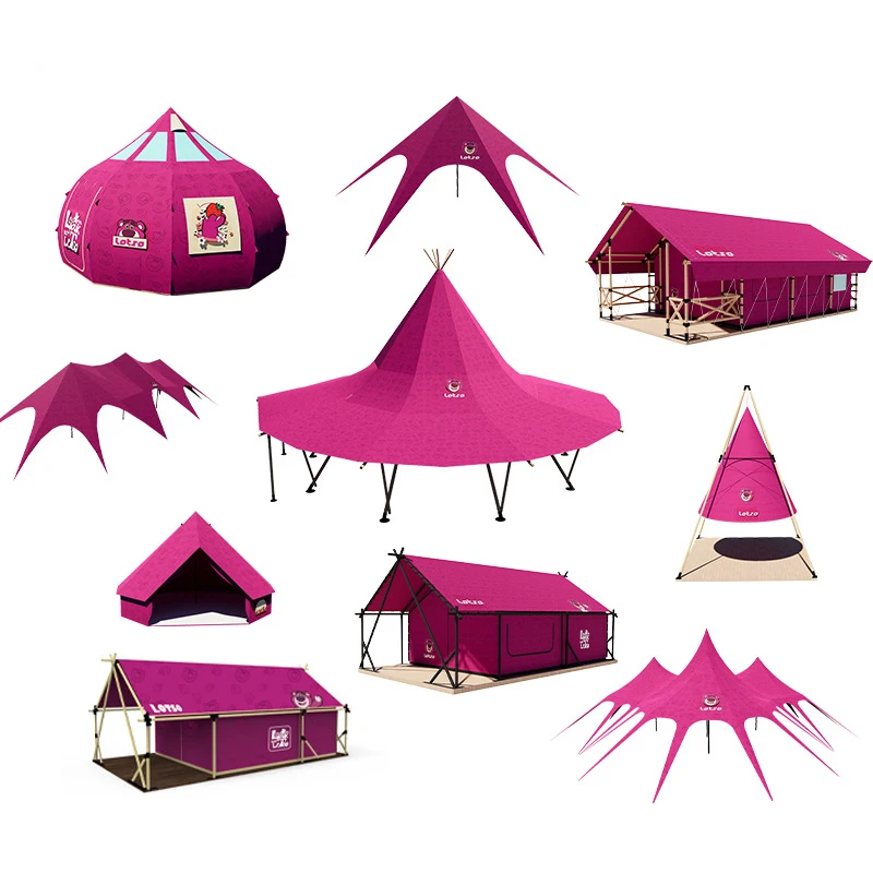 portable outdoor 4m camp canopy tent tienda resort cotton canvas yurt zelt luxury glamping tente de camping