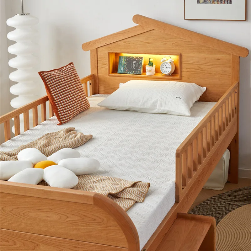 Treehouse Storage Modern Design Safety Baby Beech Wooden Bedside Bed Cot