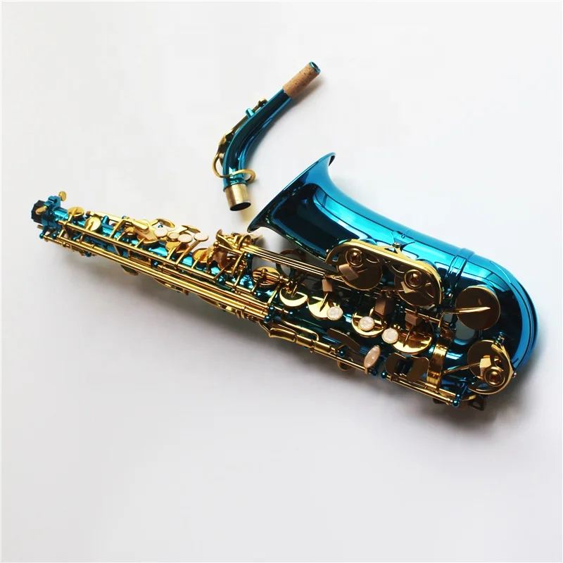 Alto saxophone, blue nickel plated saxophones