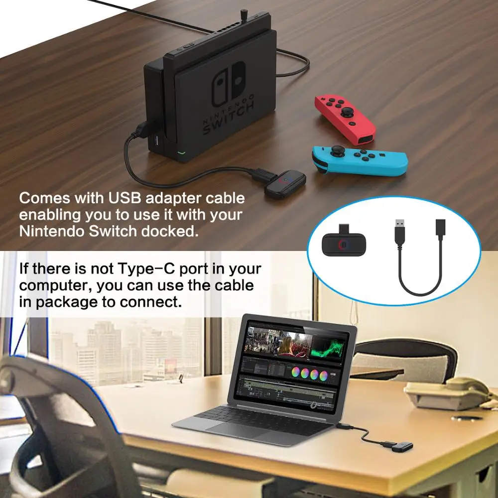  Лидер продаж высококачественный беспроводной аудиопередатчик BT 4 2 USB Type-C аудиоадаптер для Nintendo