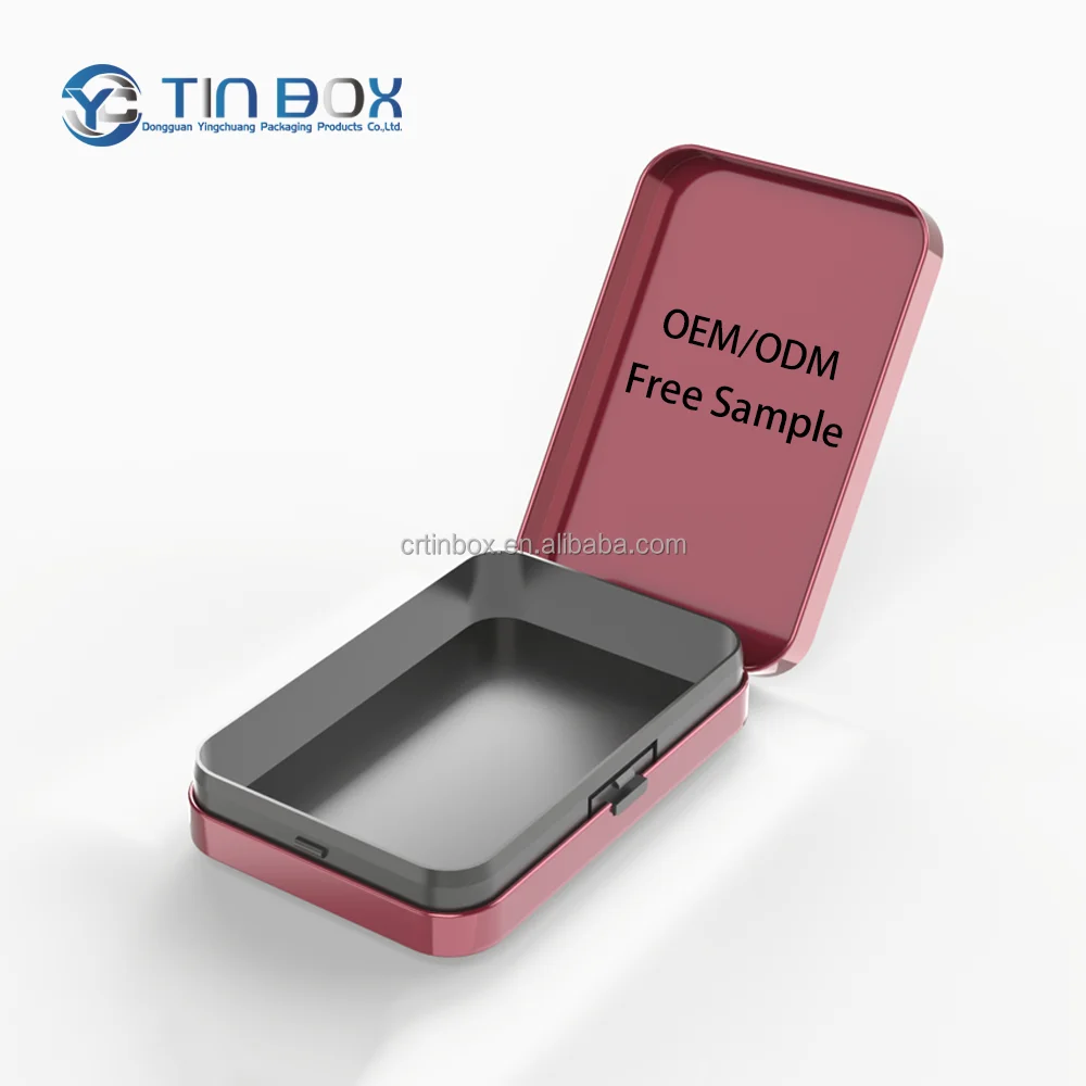 Recyclable Airtight Child Resistant Tin With Press Button Lock Metal Cr Tin Case For 0.5G 1G Pre E Rolls