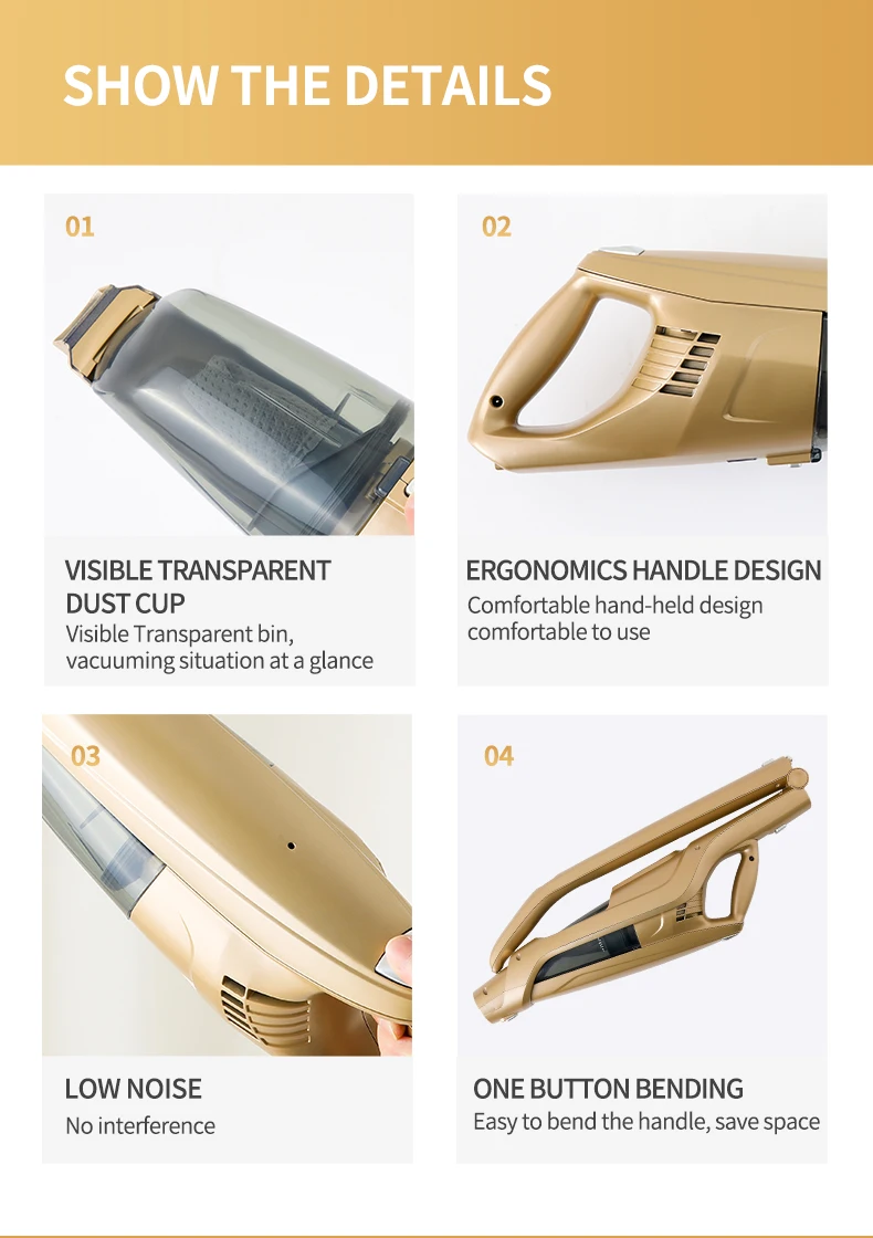 2 In 1 High Power Cordless Handy Stick Vacuum Cleaner  Portable Vacuum Cleaner  Bagless Vacuum Cleaner