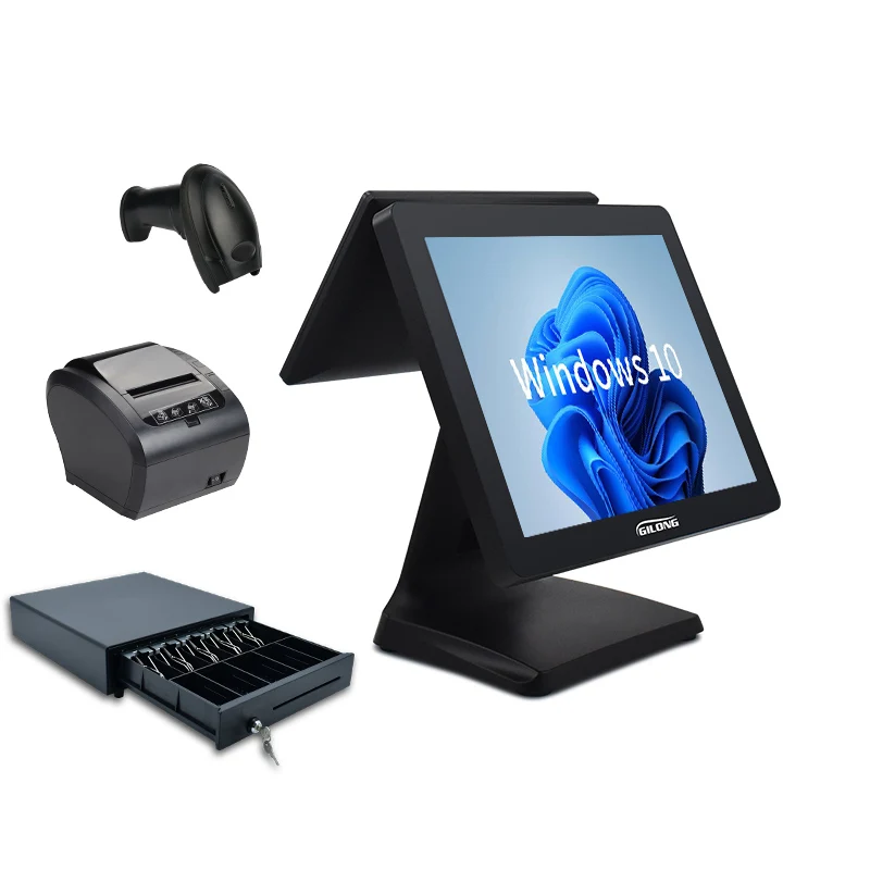 15 inch All in One Restaurant Retail Cashier Point of Sale Machine with Software